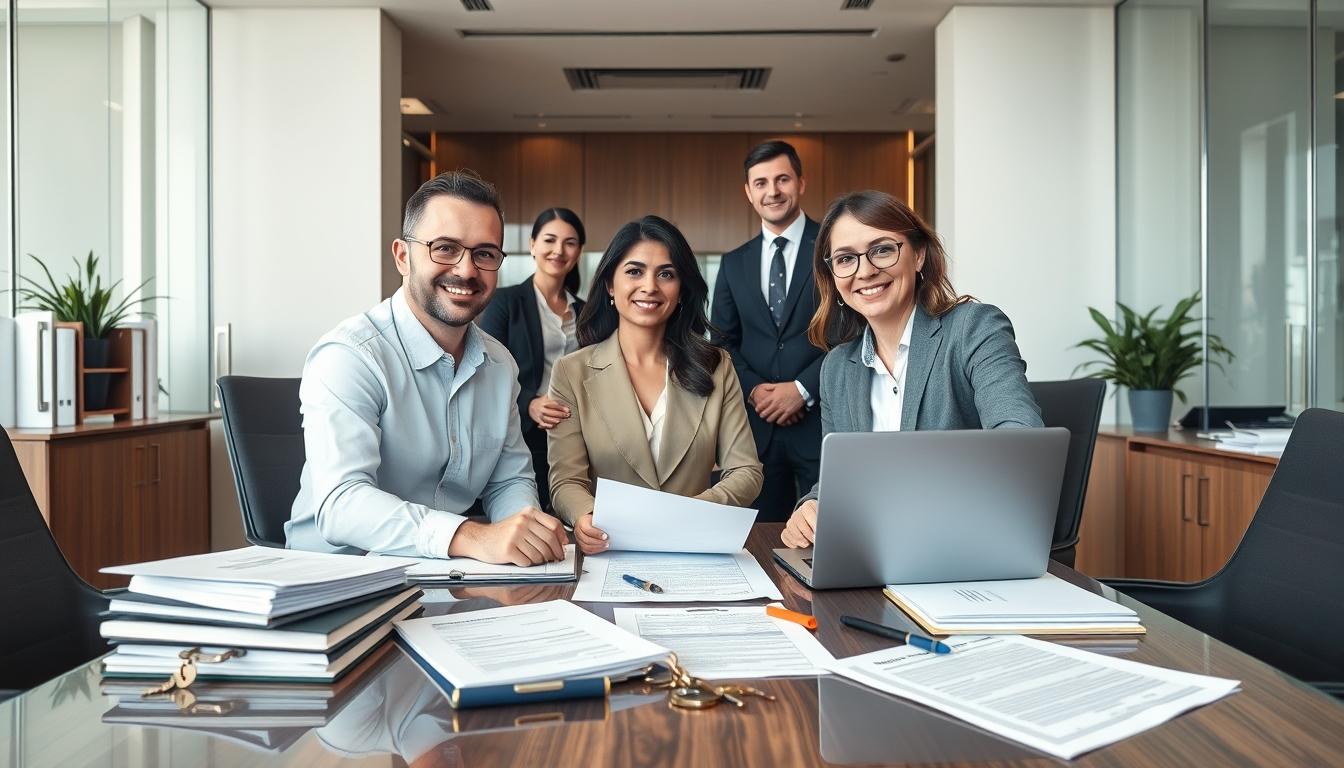 Family reviewing legal documents